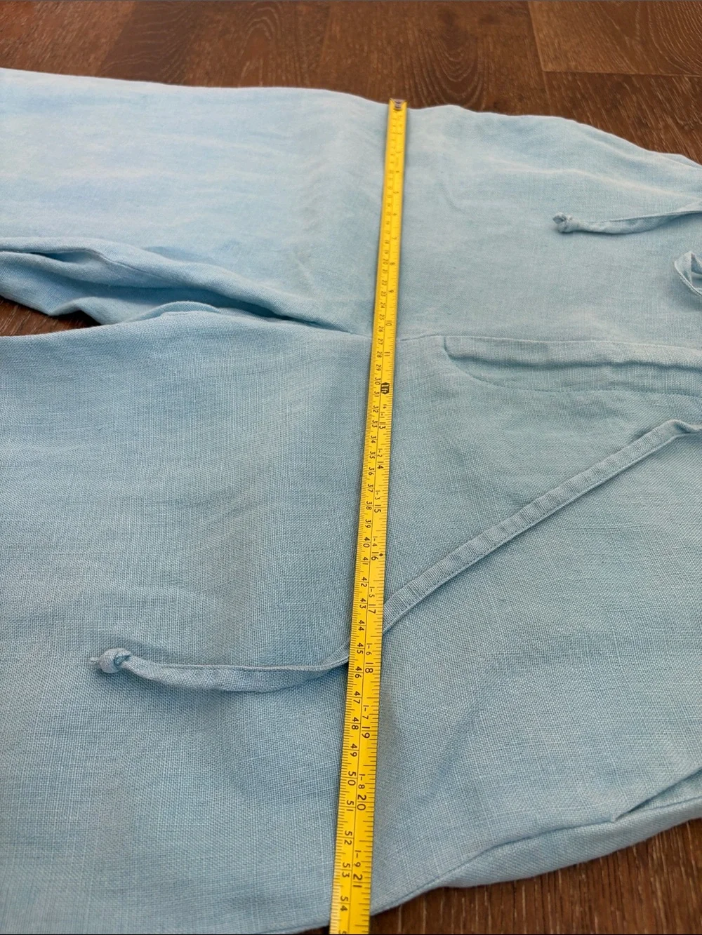 Banana Republic Blue 100% Linen Wide Leg Drawstring Pants Size 8 Relaxed